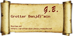 Grotter Benjámin névjegykártya